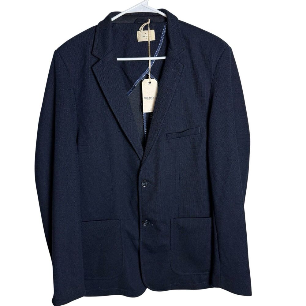 Civil Society Blazer Jacket Mens Large Navy Blue NWT